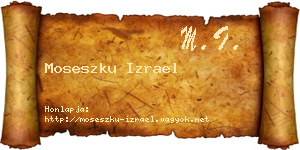 Moseszku Izrael névjegykártya